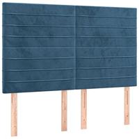 vidaXL Boxspring met matras en LED fluweel donkerblauw 140x200 cm, bed, boxspringbed, tweepersoonsbed, slaapmeubel, boxspring bed, bed met matras - thumbnail