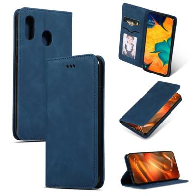 Retro huid voelen Business magnetische horizontale Flip lederen case voor Samsung Galaxy A20 & A30 (marineblauw) Retro huid voelen Business magnetische horizontale Flip lederen case voor Samsung Galaxy A20 & A30 (marineblauw)