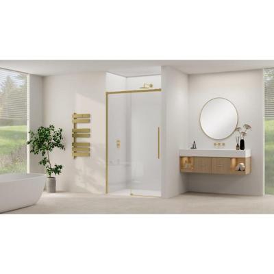 Van Rijn Products ST09 Schuifdeur vast deel - 157.5x200cm - helder glas - soft-close - incl. Messing Geborsteld ST09300160HESB Van Rijn Products ST09 Schuifdeur vast deel - 157.5x200cm - helder glas - soft-close - incl. Messing Geborsteld ST09300160HESB