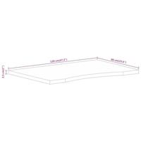 Bureaublad met ronding 120x60x2,5 cm massief ruw mangohout - thumbnail