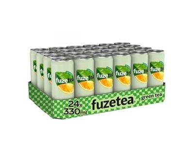 Fuze Tea frisdrank, niet-bruisend, sleek blik van 33 cl, pak van 24 stuks, groene thee