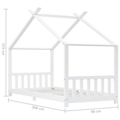 Kinderbedframe massief grenenhout wit 90x200 cm Kinderbedframe massief grenenhout wit 90x200 cm