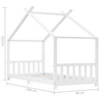 Kinderbedframe massief grenenhout wit 90x200 cm - thumbnail
