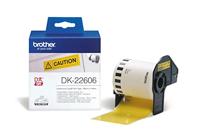 Brother DK-22606 Rol met etiketten 62 mm x 15.24 m Folie Geel 1 stuk(s) Permanent hechtend DK22606 Universele etiketten - thumbnail