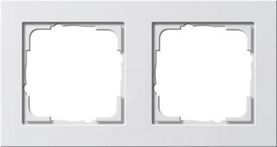 Gira E2 afdekraam 2-voudig zuiverwit mat