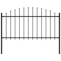 Tuinhek met speren bovenkant (1,25-1,5)x1,7 m staal zwart - thumbnail