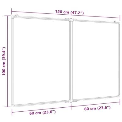 VidaXL Whiteboard magnetisch inklapbaar 120x100x1,7 cm aluminium