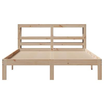 Bedframe met hoofdbord massief grenenhout 140x190 cm - thumbnail