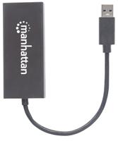 Manhattan USB 3.0 / DisplayPort Adapter [1x USB 3.0 stekker A - 1x DisplayPort bus] Zwart Kleurcodering, Flexibel, Folie afscherming, UL gecertificeerd, - thumbnail