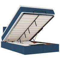 Ottoman bed met matras 90x190cm stof blauw - thumbnail