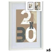 Muurfotlijst Gift Decor Wit Glas Hout MDF 30 x 40 cm (6 Stuks) - thumbnail