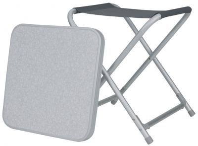 Eurotrail bijzettafel/krukje Toledo 40 x 46 cm aluminium antraciet