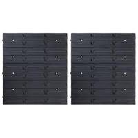 VidaXL 32-delige opslagbakkenset met wandpanelen rood en zwart - thumbnail