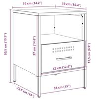 Nachtkastjes 2 st 36x39x50,5 cm koudgewalst staal olijfgroen - thumbnail