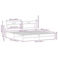 Bedframe zonder matras metaal bruin eikenkleurig 200x200 cm - thumbnail