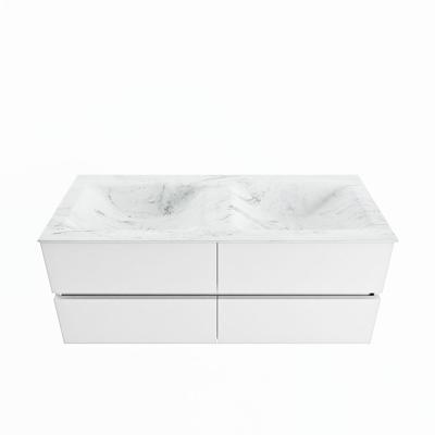 MONDIAZ VICA-DLUX 120cm badmeubel onderkast Talc 4 lades. Inbouw wastafel CLOUD dubbel 2 kraangaten, kleur Opalo. MONDIAZ VICA-DLUX 120cm badmeubel onderkast Talc 4 lades. Inbouw wastafel CLOUD dubbel 2 kraangaten, kleur Opalo.