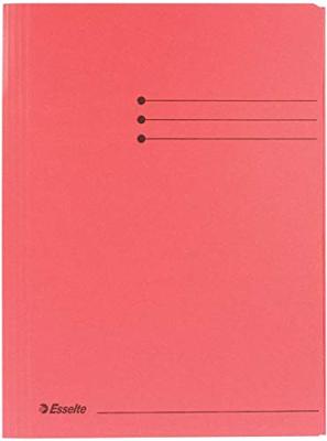 Dossiermap esselte a4 3klep manilla 275gr rood | 50 stuks