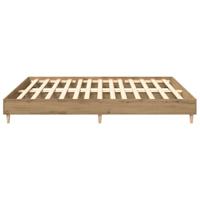 Bedframe zonder matras 200x200 cm spaanplaat artisanaal eiken - thumbnail