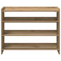 Schoenenrek 80x25x62 cm bewerkt hout artisanaal eikenkleur - thumbnail