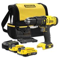 Stanley FATMAX SFMCD711DSA V20 18V 2.0Ah Schroefklopboormachine Met 2 Accu&apos;s en 50-Delige Accessoireset in Softbag - SFMCD711DSA-QW - thumbnail