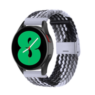 Braided nylon bandje - Grijs / zwart - Samsung Galaxy Watch 4 - 40mm / 44mm - thumbnail