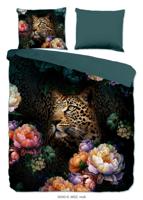 Descanso Dekbedovertrek "bloemen met een luipaard" - Multi - (200x200/220 cm) - Katoen Satijn - thumbnail