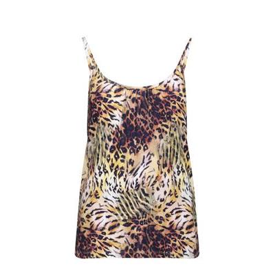 Geisha top SUE met dierenprint multicolor