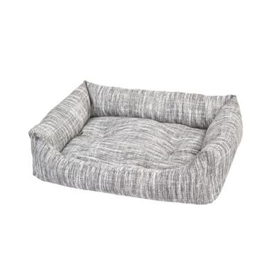duvoplus, Cliff Hondenbed, zacht, met dik kussen, 60 x 45 x 16 cm, grijs, gevoerd kussen, brede comfortrand, afneembaar kussen, wasbaar op 30 °C, elegant design