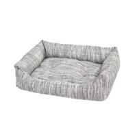 duvoplus, Cliff Hondenbed, zacht, met dik kussen, 60 x 45 x 16 cm, grijs, gevoerd kussen, brede comfortrand, afneembaar kussen, wasbaar op 30 °C, elegant design - thumbnail