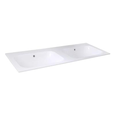 Wastafel Best Design Bora 120x47,5x1,2 cm Polybeton Hoogglans Wit (2 kraangaten)
