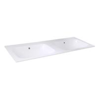 Wastafel Best Design Bora 120x47,5x1,2 cm Polybeton Hoogglans Wit (2 kraangaten) - thumbnail