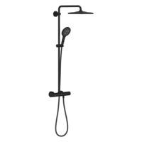 Grohe Rainshower douchesysteem thermostatisch met handdouche 3 straalsoorten phantom black 22119kf0 - thumbnail