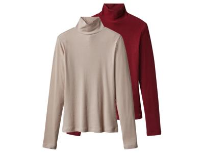 esmara Set van 2 dames coltruien (rood/beige, XS (32/34)) esmara Set van 2 dames coltruien (rood/beige, XS (32/34))