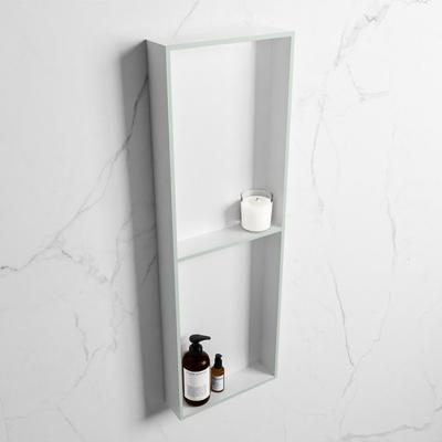 MONDIAZ EASY Nis 149,5x29,5cm in solid surface kleur Greey | Talc. 2 vakken geschikt voor in- of opbouw