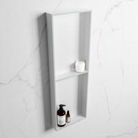 MONDIAZ EASY Nis 149,5x29,5cm in solid surface kleur Greey | Talc. 2 vakken geschikt voor in- of opbouw - thumbnail