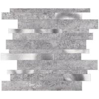 Zelfklevende Mozaïek Tegel - Grijs/Zilver Natuursteen - 30x30 cm - thumbnail