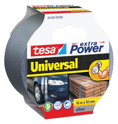 tesa UNIVERSAL 56348-00000-06 Textieltape tesa extra Power Zilver (l x b) 10 m x 50 mm 1 stuk(s)