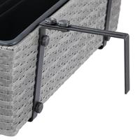 Polyrotan Balkonbak Set van 2 kleur Grijs - thumbnail