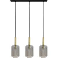 Light & Living Eettafel hanglampLekar 3x E27 - messing met smoke glas - 2946184 - thumbnail