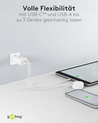 Goobay 65408 oplader voor mobiele apparatuur Hoofdtelefoons, Laptop, Smartphone, Tablet Wit AC Snel opladen Binnen Goobay 65408 oplader voor mobiele apparatuur Hoofdtelefoons, Laptop, Smartphone, Tablet Wit AC Snel opladen Binnen