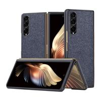 Lunso - Canvas cover hoes - Samsung Galaxy Z Fold3 - Blauw - thumbnail