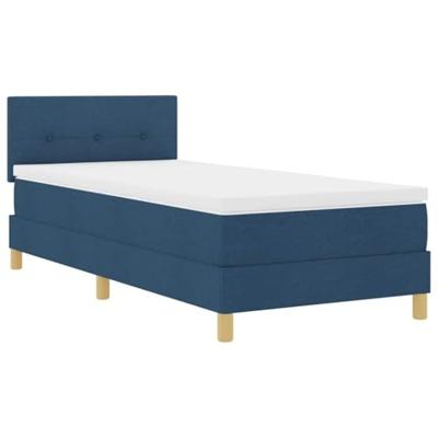 Boxspringbed met Matras & LED Blauw 80x200 cm Stof
