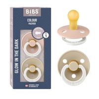 Bibs 1 Fopspeen Duo Glow In Dark Vanilla/blush - thumbnail