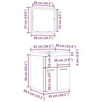 3-delige Badkamermeubelset bewerkt hout betongrijs - thumbnail