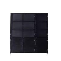 Giga Meubel - Vitrinekast Zwart Metaal - 6-deurs - 200x40x220 - Lotte - thumbnail