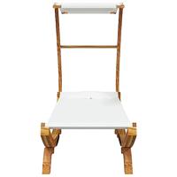 Loungebed met luifel 100x190x134 cm massief gebogen hout crème - thumbnail