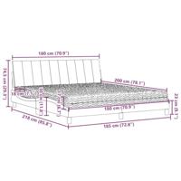 Bed met matras "Hanko" stof lichtgrijs 180x200 cm - thumbnail