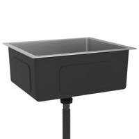 Gootsteen handgemaakt roestvrij staal - thumbnail