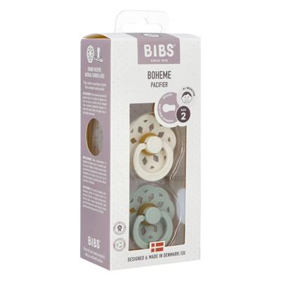Set van 2 BIBS Bohème-fopspenen, maat 2 van 6 tot 18 maanden beige Set van 2 BIBS Bohème-fopspenen, maat 2 van 6 tot 18 maanden beige