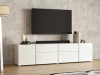 Tv-meubel ASYMI 4 deuren 2 lades wit - thumbnail